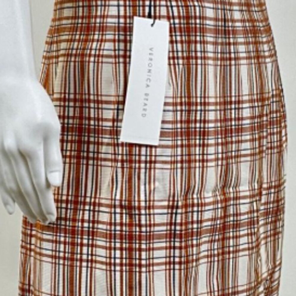 Veronica Beard Roman Plaid Skirt NWT High Rise Check Size 14